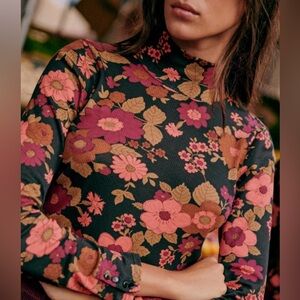 Sézane Floral Mockneck